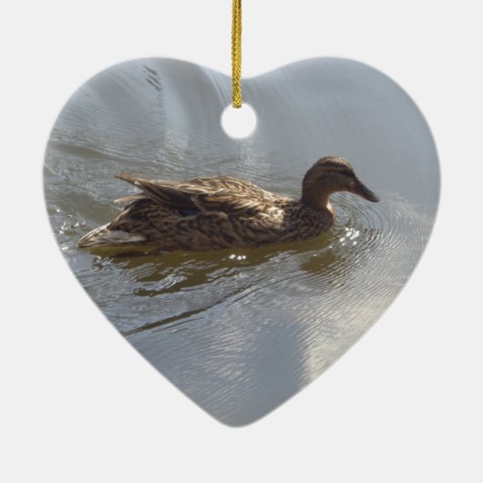 Wildlife Goose zwemt in Lake, Natuur, Bird Keramisch Ornament (Achterkant)