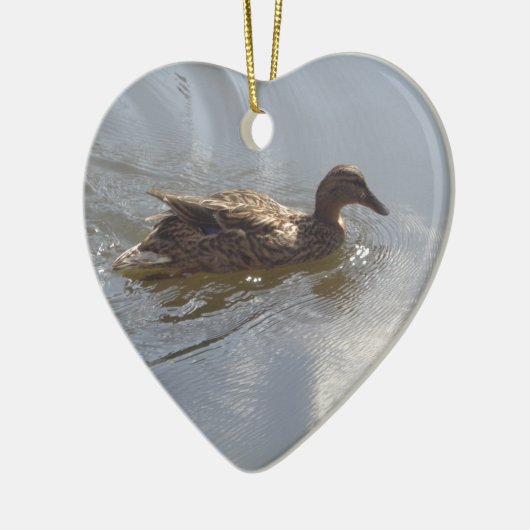 Wildlife Goose zwemt in Lake, Natuur, Bird Keramisch Ornament (Links)