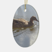 Wildlife Goose zwemt in Lake, Natuur, Bird Keramisch Ornament (Links)