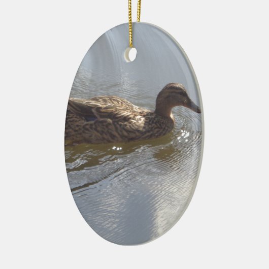 Wildlife Goose zwemt in Lake, Natuur, Bird Keramisch Ornament (Links)