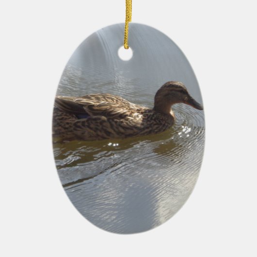 Wildlife Goose zwemt in Lake, Natuur, Bird Keramisch Ornament (Voorkant)