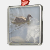 Wildlife Goose zwemt in Lake, Natuur, Bird Metalen Ornament (Links)