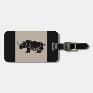 Wildlife - Grafisch - RHINOCEROS - Bedreigde diere Bagagelabel
