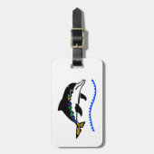 Wildlife - Grafische DOLFIJN - Marine - Oceanen - Bagagelabel (Voorkant verticaal)