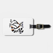 Wildlife - Grafische ringstaart LEMUR - Madagaskar Bagagelabel (Voorkant horizontaal)