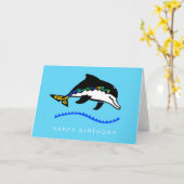 Wildlife - Graphic DOLPHIN - Natuur - Oceaanblauw Kaart (Gele Bloem)