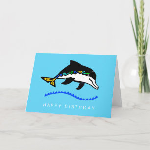 Wildlife - Graphic DOLPHIN - Natuur - Oceaanblauw Kaart