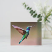 Wildlife Green Hummingbird Foto Briefkaart (Staand voorkant)