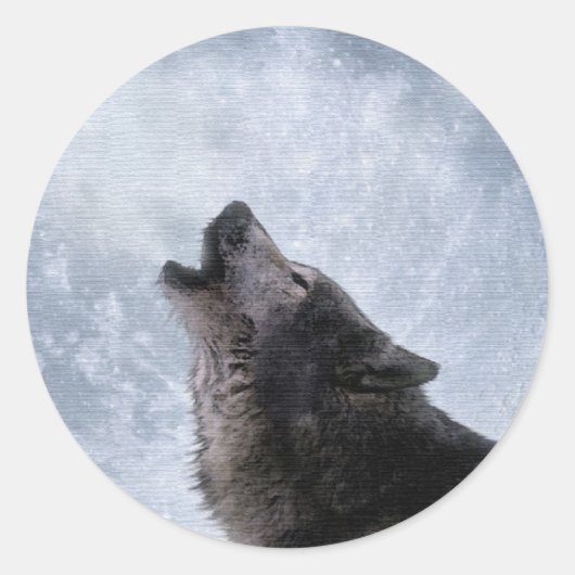 Wildlife Grey Wolf Animal-lover-ontwerp Ronde Sticker (Voorkant)
