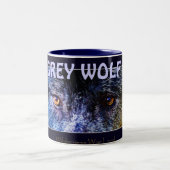 Wildlife Grey Wolf Animal-lover-ontwerp Tweekleurige Koffiemok (Center)