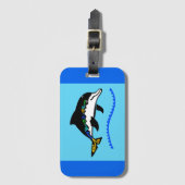 Wildlife- Happy DOLPHIN - Reizen - Natuur -- Bagagelabel (Voorkant (verticaal))