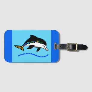 Wildlife- Happy DOLPHIN - Reizen - Natuur -- Bagagelabel