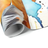 Wildlife Harmony Waterverf Collage Cadeaupapier (Rol Hoek)