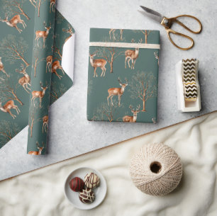 Wildlife Herten Groen Cadeau Cadeaupapier