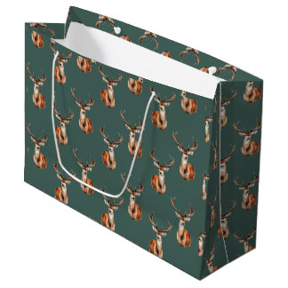 Wildlife Herten Hoofd Waterverf Groot Cadeauzakje