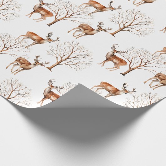  Wildlife Herten landschap cadeau Cadeaupapier (Hoek)