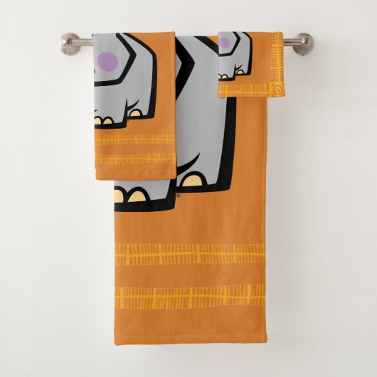 Wildlife Hippo Bath Towel Set Bad Handdoek (Insitu)