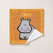 Wildlife Hippo Bath Towel Set Bad Handdoek (Wasdoekje)