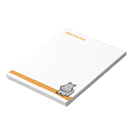 Wildlife Hippo Note Pad Notitieblok (Linkerzijde)