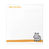 Wildlife Hippo Note Pad Notitieblok (Voorkant)