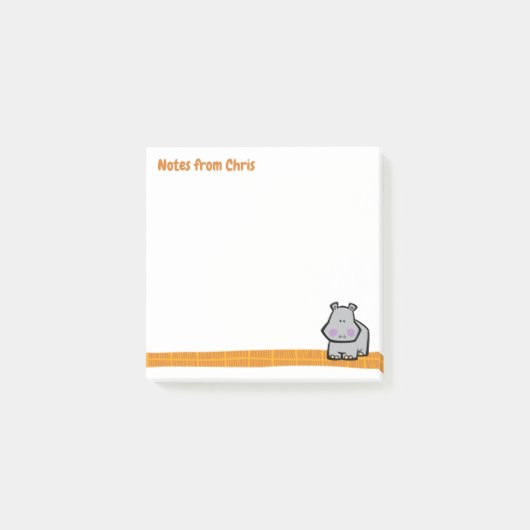 Wildlife Hippo Post-it Notes (Voorkant)