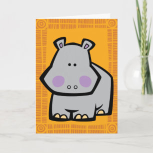 Wildlife Hippo Puzzle Wenskaart Kaart