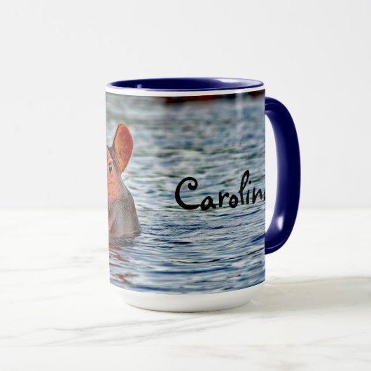 Wildlife Hippo Water Foto Mok (Voorkant rechts)