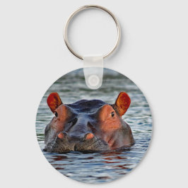Wildlife Hippo Water Foto Sleutelhanger