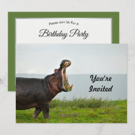 Wildlife Hippopotamus foto verjaardag Kaart