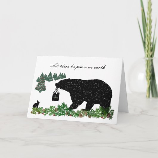Wildlife Holiday Feestdagen Kaart (Voorkant)