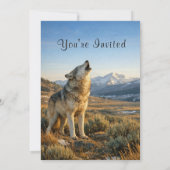 Wildlife Howling Gray Wolf Birthday Kaart (Achterkant)