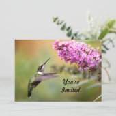 Wildlife Hummingbird Floral Foto Verjaardag Kaart (Staand voorkant)
