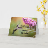 Wildlife Hummingbird Floral Foto Verjaardag Kaart (Gele Bloem)