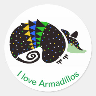 Wildlife -I love Armadillos - Natuur - Ronde Sticker