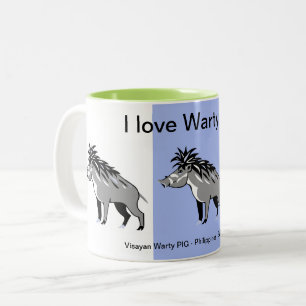 Wildlife - I love Warty PIGS- Dierenvriend - Tweekleurige Koffiemok