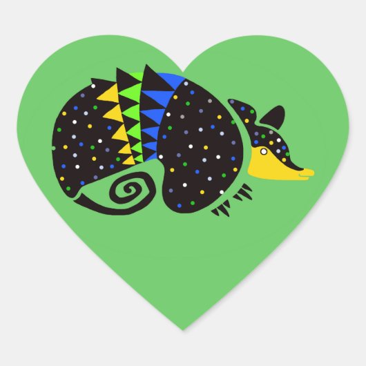 Wildlife - Ik hou van Armadillos - Natuur - Groen Hart Sticker (Voorkant)