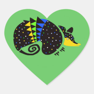 Wildlife - Ik hou van Armadillos - Natuur - Groen Hart Sticker