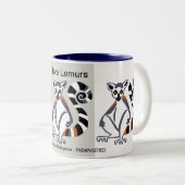 Wildlife - Ik hou van LEMURS - Natuur - Tweekleurige Koffiemok (Voorkant rechts)