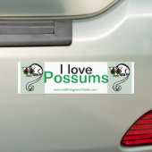 Wildlife - Ik hou van POSSUMS - Dierenvriend - Bumpersticker (Op auto)