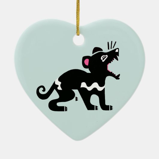 Wildlife - Ik hou van Tasmaanse DUIVELS - Hart Keramisch Ornament (Achterkant)