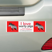 Wildlife - Ik hou van wrattige varkens - wrattenzw Bumpersticker (Op auto)