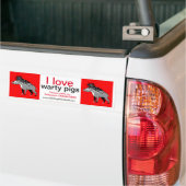 Wildlife - Ik hou van wrattige varkens - wrattenzw Bumpersticker (Op Truck)