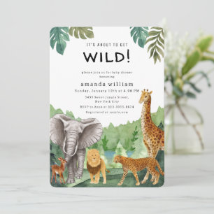 Wildlife Jungle Safari Dieren Bos Baby Shower  Kaart