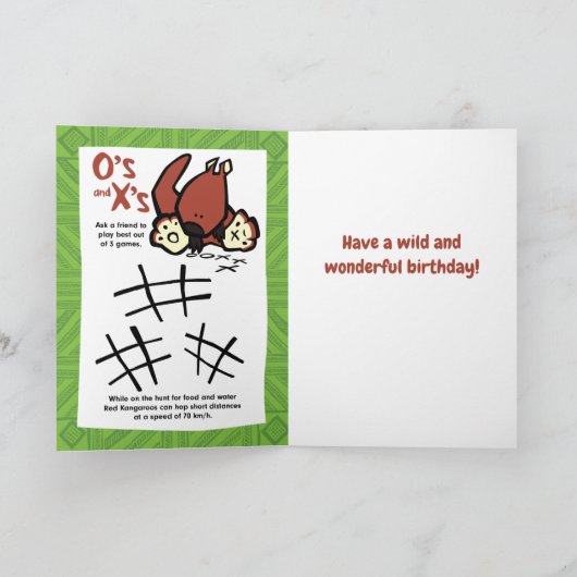 Wildlife Kangaroo Puzzle Wenskaart Kaart (Binnen)