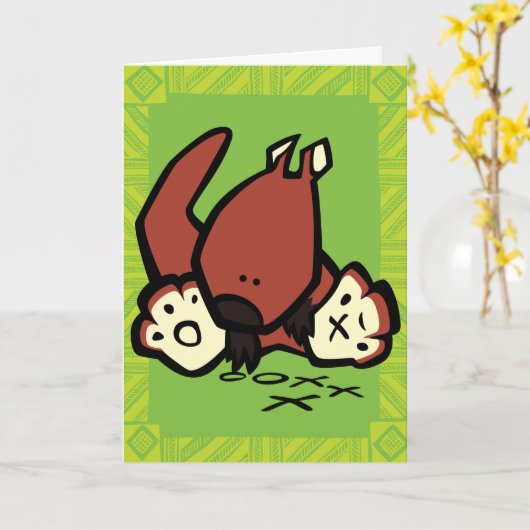 Wildlife Kangaroo Puzzle Wenskaart Kaart (Gele Bloem)