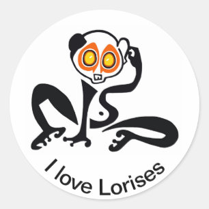 Wildlife - Kawaii - Ik hou van LORISES - Natuur - Ronde Sticker