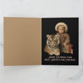 Wildlife Kind Tijger Kerst  Vakantie Kaart (Binnen)