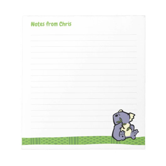 Wildlife Koala Note Pad Notitieblok (Voorkant)