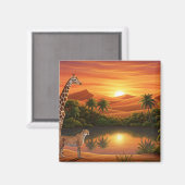 Wildlife Lake Scene Magneet (Voorkant / Achterkant)