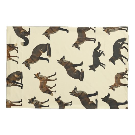 Wildlife Landschap Silhouet Patroon – Design 1 Kussensloop (Achterkant)